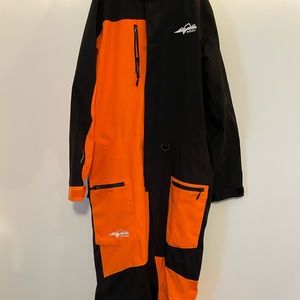 HMK Men’s One Piece Mono-suit, sz M, Black and Orange, previously worn